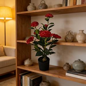 Arbre de camélia artificiel, faux arbre de camélia, arbre de camélia en pot - Product Image 3