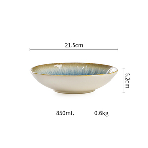 Assiettes en céramique nordiques, ensemble de vaisselle de luxe léger, assiettes à dîner vintage pour restaurant - Product Image 4