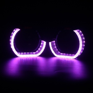 Hot Selling RGB I8 L-shape LED Angel Eyes Headlight Decoration 12V Voltage Projector Lens for Toyota Camry Civic I8 Halo Rings - Product Image 6