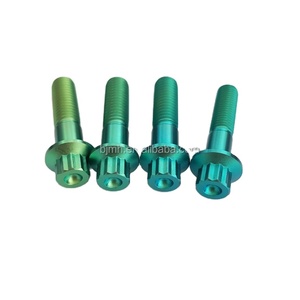 Grade5 M7 x 32mm TC4 bu lông Titan bánh xe trung tâm 12 điểm mặt bích ti vít rèn bu lông Titan cho xe hơi - Product Image 5