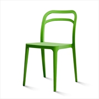 Chaise de salle à manger moderne simple empilable et écologique avec coussin de siège rembourré en polypropylène bleu foncé