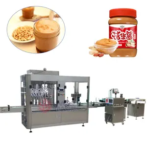 Automatic Peanut Butter Bottling Line, Plastic Jar Filler Mayonnaise Fruit Jam Filling Capping and Labeling Machine