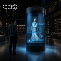 Kiosque de bibliothécaire virtuel holographique IA |   Affichage d'une expérience culturelle immersive |   Avatar interactif de la bibliothèque du musée