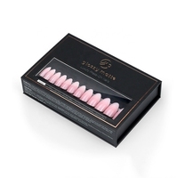 Carton rose magnétique personnalisé 12x9 ongles boîte d'emballage pour ongles chips faux ongles