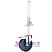 Roue pivotante Longfeng EN1004 pour échafaudage, matériau PU+PA/Nylon/Polyuréthane avec frein, garantie 1 an, 125-200 mm