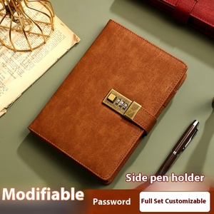 Retro creativo A5 diario dello studente taccuino in pelle ispessita copertina Password Book con serratura copertina rigida cancelleria - Product Image 5