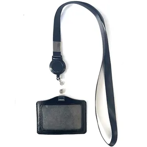 Retractable Reel Neck Strap Lanyard With ID Badge Press Card Holder Name Tag