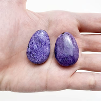 Perles pendulaires en pierre de charoite naturelle-Cristaux de guérison en forme de larme polis, pendentif unisexe à énergie spirituelle