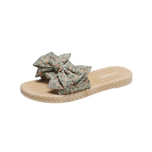 Sandales d'extérieur plates pour femmes, style coréen, nouvelle collection été 2026, polyvalentes, avec nœud, confortables pour la plage - Product Image 5