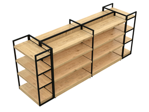 Estante Metálico de Doble Cara, Estilo Vintage, Resistente, para Exhibición de Alimentos en <span class=keywords><strong>Tiendas</strong></span> Gourmet - Product Image 1