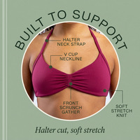 Soutien-gorge de sport dos nu pour femme, à fronces avant, maintien moyen, en Spandex et Nylon respirant, pour Yoga, Gym et Fitness, avec LOGO