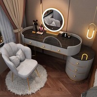 Table de toilette moderne et simple de luxe léger avec armoire de rangement pour chambre principale