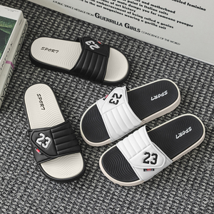 Men's Sporty <strong>Number</strong> Print Flat Summer EVA Non slip Thick Sole <strong>Slide</strong> Sandals Casual Indoor Home Daily Wear <strong>Slide</strong> Sandals - Product Image 3