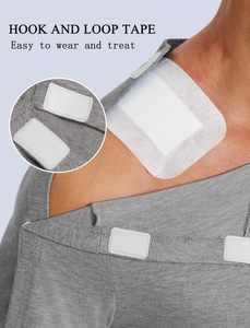Camisetas de recuperación postoperatoria Deyeek de poliéster dobby para hombre, con abertura completa en el hombro, manga corta, adaptables para quimioterapia - Product Image 5
