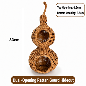 Habitat pour Reptiles en Rotin Tressé en Forme de Gourde, Matériau Durable et Sûr, Double Ouverture, pour Soulagement du Stress, Cache-cache pour Gecko, lézard, serpent, <span class=keywords><strong>araignée</strong></span> - Product Image 3