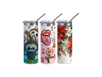 PYD Life vente en gros de gobelets de sublimation 20oz 600ml gobelet en nuage gonflé droit gobelets maigres bord argenté avec couvercle et paille