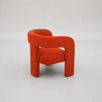 Chaise d'appoint rembourrée orange pour hôtel, café, restaurant, en stock, prête à être expédiée, chaise de salle à manger pour fast-food, pizzeria