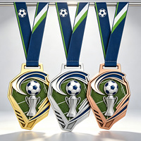 Op maat gemaakte onregelmatige voetbalthema metalen medailles sport awards hoge zichtbaarheid voetbal trofee souvenir gepersonaliseerd gegraveerd evenement