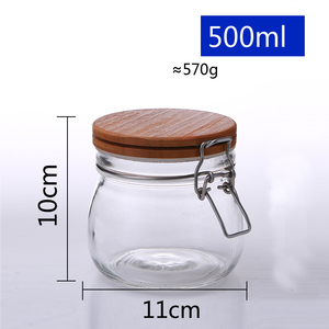 Dd2078 32 Oz Tùy Chỉnh Giá Rẻ Thực Phẩm Mason Thủy Tinh Tổ Chức Hộp Cho Dưa Mứt Nước Sốt Clip Top <span class=keywords><strong>Jar</strong></span> Với Nắp Bằng Gỗ - Product Image 6