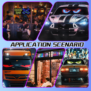 Letrero LED Flexible para Automóvil con Ojos de Diablo a Todo Color, Letrero Digital Desplazable para Camiones, Negocios, Escuelas, Centros Comerciales, Animación Personalizada con Aplicación - Product Image 4