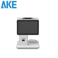 Sistema de Gestión de Visitantes de Escritorio AKE con Visión Nocturna y Lector de Tarjetas de Identificación con Reinicio, Escáner de Códigos QR, Kiosco para Edificios Inteligentes