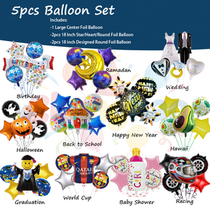 Ensemble de 5 ballons en forme de licorne de dessin animé pour gâteau d'<span class=keywords><strong>anniversaire</strong></span>, kit de décoration mignon pour fête d'<span class=keywords><strong>anniversaire</strong></span> d'enfants, vente en gros - Product Image 4