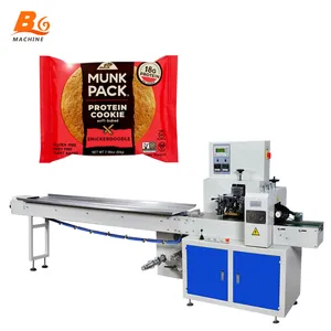 Automatic Plastic Bag Horizontal Pillow Wafer Double Sandwiching Cookies Packaging Flow Wrapper Machine