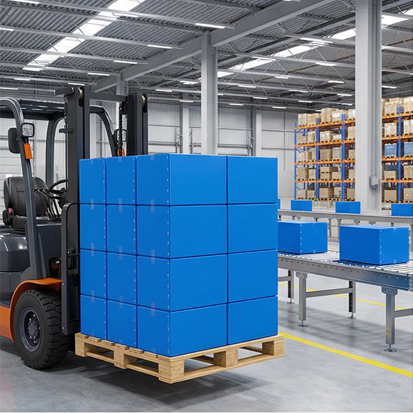 Space-Saving Foldable Recycled PP Corrugated Square Boxes With Matt Lamination For E-commerce Warehousing & Shipping
