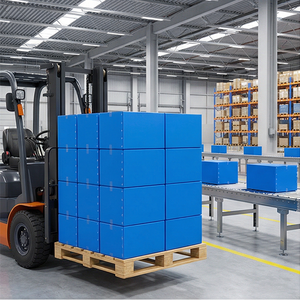 Space-Saving Foldable Recycled PP Corrugated Square Boxes With Matt Lamination For E-commerce Warehousing & Shipping