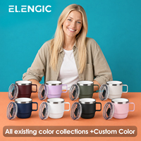 Tasse à café en émail avec bordure en céramique et acier inoxydable, vaisselle en métal durable, tasse de camping portable, tasse à usage domestique, cadeau