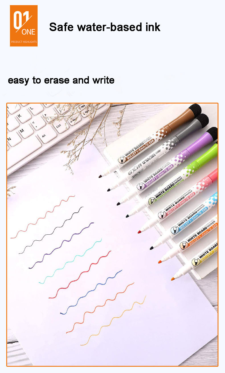 Caneta Marcadora Magnética de Ponta Fina para Quadro Branco com Apagador,  Baixo Odor, Ideal para Crianças - Mais Vendida e Barata| Alibaba.com, image size:790x1308