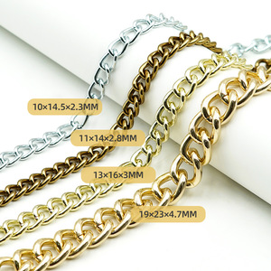 สายคล้องกระเป๋าอะลูมิเนียมแบบโซ่ ขนาด 10x14.5x2.3 มม. 11x14x2.8 มม. 13x16x3 มม. 19x23x4.7 มม. อุปกรณ์ DIY - Product Image 1