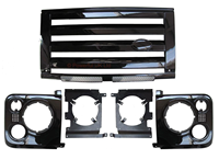Kit de calandre avant style SVX noir brillant pour Land Rover Defender 90 110