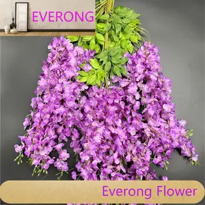 EVERONG-SY0093 कृत्रिम रेशम फूल कृत्रिम 110 सेमी हैंगिंग फूल विस्टेरिया फूल माला शादी की सजावट के लिए लटका हुआ