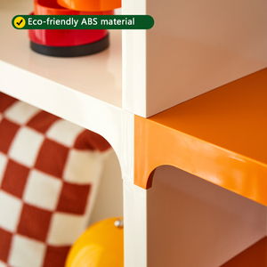 Estantería de combinación gratuita, estantería de suelo a techo, sala de estar llena de estanterías de pared, armario de almacenamiento contra la pared, crema - Product Image 4