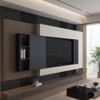 Nouvelle arrivée, meuble mural en bois résistant à la chaleur, personnalisable, support d'écran TV, cheminée électrique, meuble de rangement pour salon