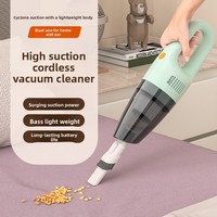 Aspirateur de voiture portatif rechargeable haute puissance, collecteur de poussière vert et noir, petit modèle domestique
