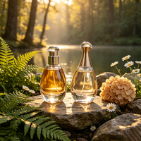 Botol Parfum Kaca Premium Artisan, Kaca Tempered, Pompa Semprot, Bentuk Silinder, Aman untuk Freezer, Grosir