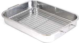 2020 Hot Selling Nonstick Steel Roaster with Flat Rack <strong>Toaster</strong> Oven <strong>Tray</strong> and Rack Set Stainless Steel <strong>Toaster</strong> Oven Pan with Rack - Product Image 2