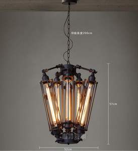 Подвесная люстра-клетка в индустриальном стиле, европейский дизайн, черная/под старину, D52*H57см, для жилых помещений, QY-<span class=keywords><strong>PL</strong></span> - Product Image 6