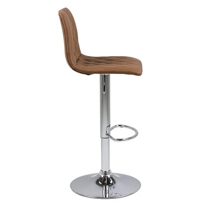 Suede Fabric <strong>Bar</strong> Stool Adjustable <strong>High</strong> <strong>Chair</strong> With Chrome Base <strong>for</strong> Kitchen <strong>Breakfast</strong> - Product Image 3