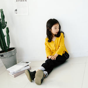 Camiseta de Manga Larga para Niños, Cuello en V, Algodón, Informal, Ropa para Niños, Conjuntos para Niños Pequeños, Camiseta al por Mayor, Cárdigan para Niños, Blusas para Niñas - Product Image 3