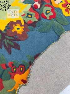 Araceli's Bloom Petite Taille Persan Shaggy Fleur Tapis Moderne Floral Jardin Tapis pour Bureau Espace de Prière Sain Laine Soie - Product Image 4