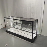 Vitrine en verre sur mesure en profilé aluminium OEM, 70 pouces, économique, avec éclairage LED pour magasin de tabac