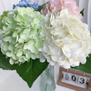 Chất Lượng Cao Nhân Tạo Hoa Tú Tú cầu Bất Cảm Ứng Cao Su Lớn Đầu Màu Xanh Lá Cây Hoa Trắng Đám Cưới Tốt Nghiệp Của Mẹ Ngày Giáng Sinh - Product Image 2