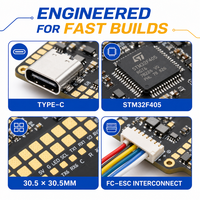 Contrôleur de vol F405 4-en-1 avec ESC brushless 55-70A 6S-8S Betaflight INAV DShot300/600/PWM pour drone de course FPV (CE/FCC)