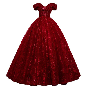 Vestido de Noche Rojo con Hombros Descubiertos, Apliques de Encaje, Corsé, Vestido de Gala con Lentejuelas, Vestido Formal para Fiesta - Product Image 5