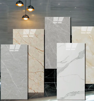 Panneaux muraux géométriques en PVC imperméables pour la décoration intérieure de salle de bain, motif marbre moderne
