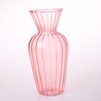 Vase à fleurs rose le plus populaire Mini vase à plancher en verre transparent Art déco Design glaçure transparente pour la décoration de la maison