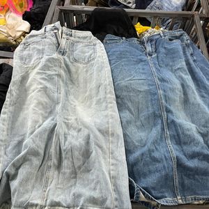 בגדים משומשים חצאיות ג'ינס ארוכות לנשים דרגה א' מכולה סיטונאית מוכנה למשלוח מוכנה לייצוא - Product Image 1